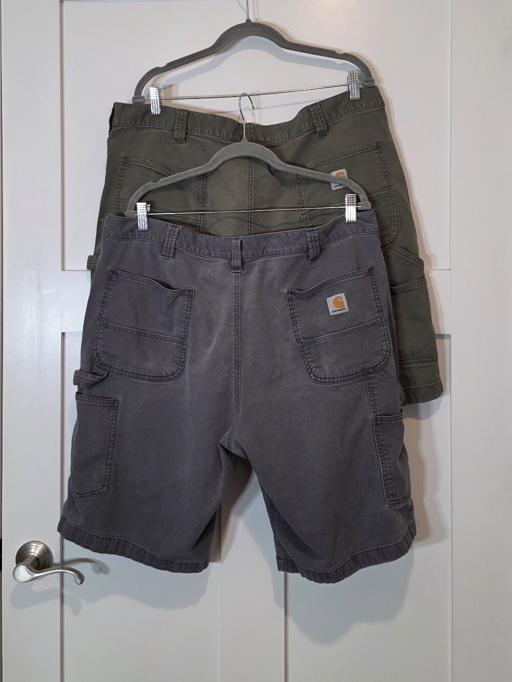 Carhartt LOT OF 2 Relaxed Fit Rugged Flex Work Shorts Canvas Gray Olive Size 40